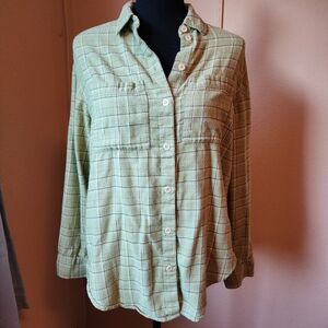 BP Green Checkered Oversized Flannel Shirt